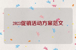 2023促销活动方案范文