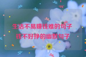 生活不易赚钱难的句子 钱不好挣的幽默句子