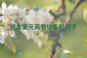 祝大家元宵节快乐的句子