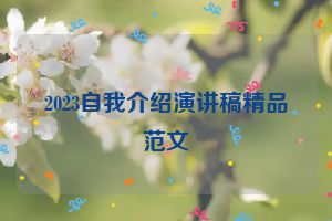 2023自我介绍演讲稿精品范文
