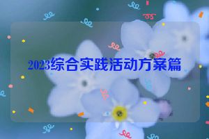 2023综合实践活动方案篇