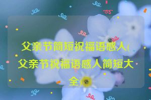 父亲节简短祝福语感人(父亲节祝福语感人简短大全)