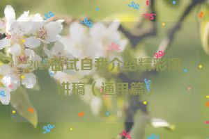 2023面试自我介绍精彩演讲稿（通用篇）