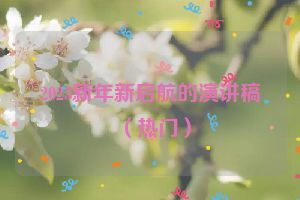 2023新年新启航的演讲稿（热门）