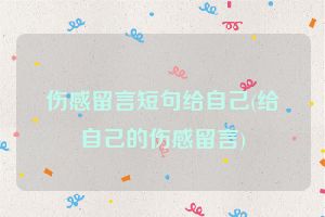 伤感留言短句给自己(给自己的伤感留言)
