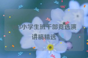 2023小学生班干部竞选演讲稿精选