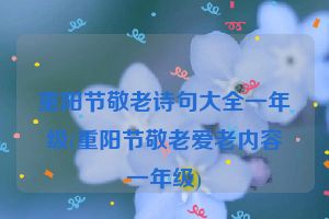 重阳节敬老诗句大全一年级(重阳节敬老爱老内容一年级)