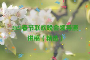 2023春节联欢晚会领导演讲稿（精选）