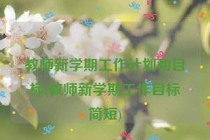 教师新学期工作计划和目标(教师新学期工作目标简短)