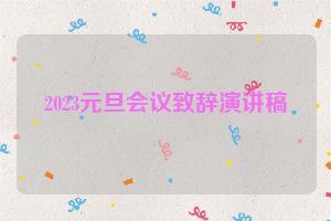 2023元旦会议致辞演讲稿