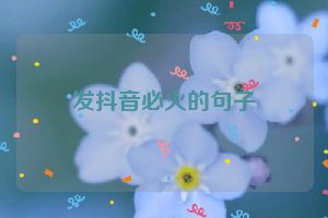 发抖音必火的句子