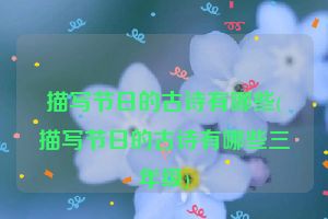 描写节日的古诗有哪些(描写节日的古诗有哪些三年级)