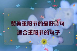 赞美重阳节的最好诗句 适合重阳节的句子