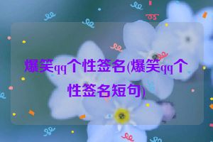 爆笑qq个性签名(爆笑qq个性签名短句)