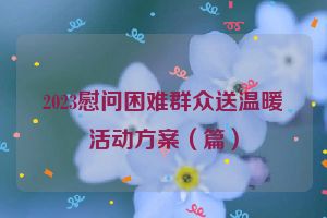 2023慰问困难群众送温暖活动方案（篇）