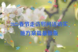 2023春节走访慰问活动实施方案篇最新版