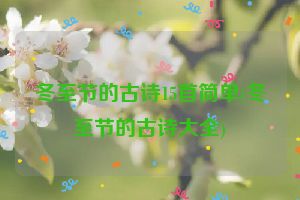 冬至节的古诗15首简单(冬至节的古诗大全)
