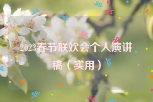 2023春节联欢会个人演讲稿（实用）
