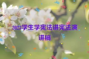 2023学生学宪法讲宪法演讲稿