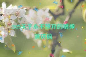 2023关于永不放弃的精神演讲稿