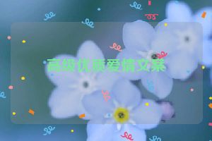 高级优质爱情文案