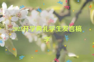 2023开学典礼学生发言稿字