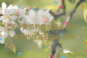 关于爱情的伤感签名说说(爱情伤感签名说说心情)
