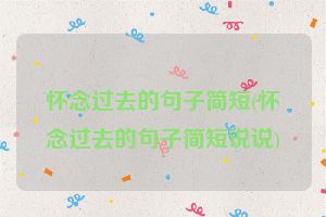 怀念过去的句子简短(怀念过去的句子简短说说)