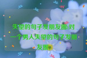 失望的句子发朋友圈(对一个男人失望的句子发朋友圈)