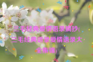 三毛经典爱情语录摘抄(三毛经典语录爱情语录大全集锦)