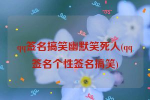 qq签名搞笑幽默笑死人(qq签名个性签名搞笑)