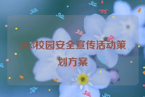 2023校园安全宣传活动策划方案