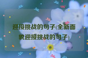 迎接挑战的句子(全新面貌迎接挑战的句子)