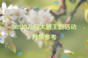 2023幼儿园大班主题活动方案参考
